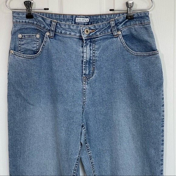 Vintage Carolina Blues Stretch Jeans Straight High Rise Blue Denim Size 8 Tall - Picture 6 of 15